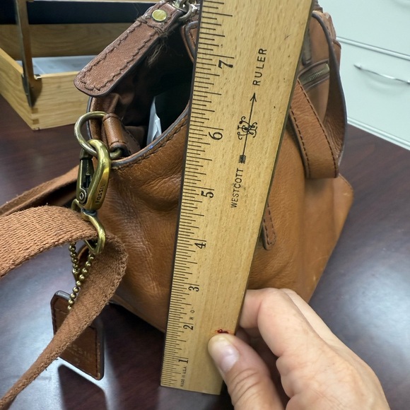 Fossil Tessa Chestnut Brown Pebble Leather Boho Crossbody Bag Purse Satchel EUC - Picture 14 of 16
